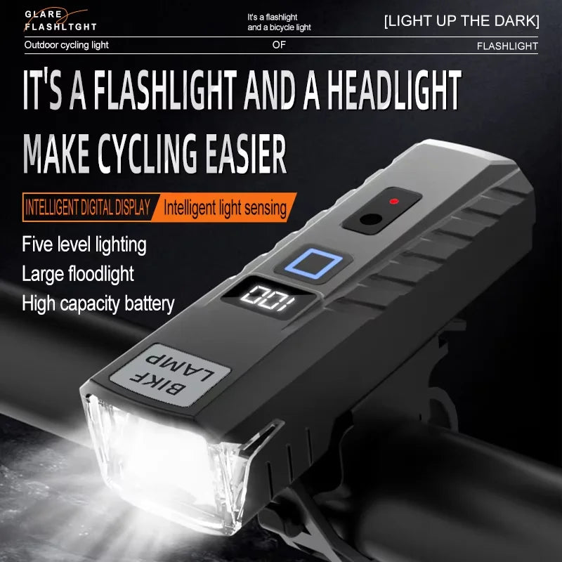 USB Rechargeable Bike Light — Auto Sensing LED Headlight for Night Riding