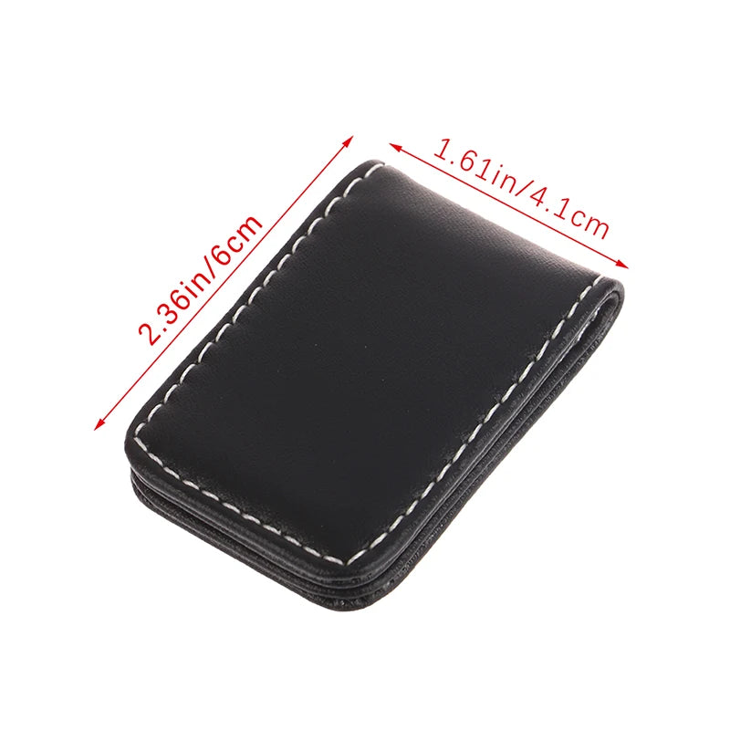 Slim Leather Money Clip Wallet — Magnetic Card Holder & Cash Clamp