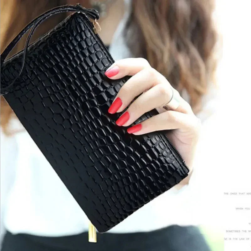 eTya Women's PU Leather Wristlet — Compact Coin Purse & Card Holder