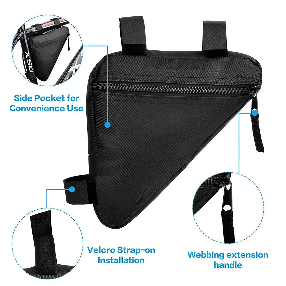 Waterproof Bicycle Frame Bag — Slim Nylon Pouch for Cycling Essentials