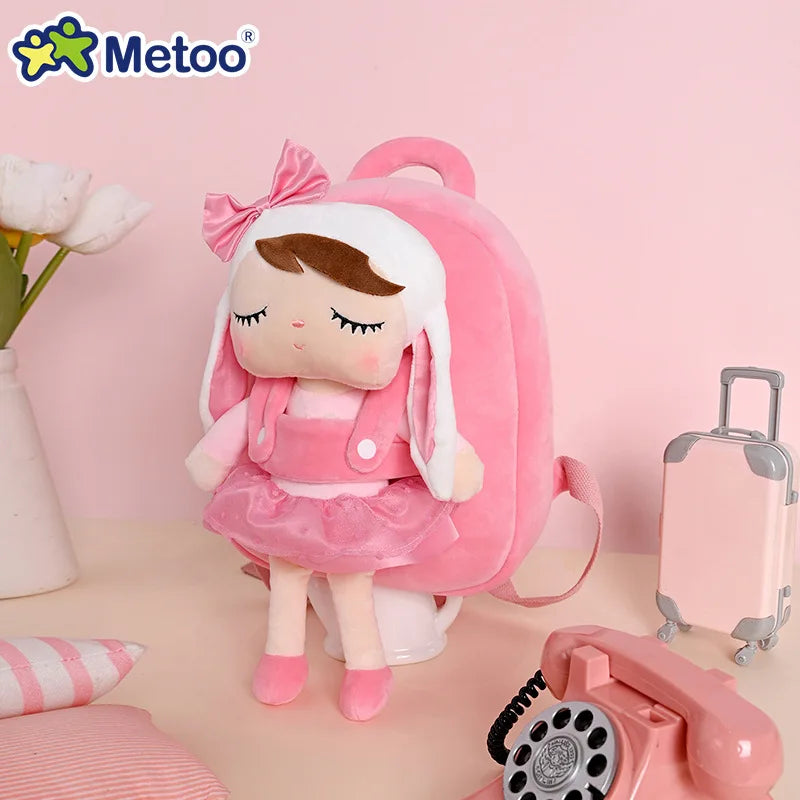 Metoo Plush Animal Backpack — Soft Toddler Bag with Detachable Doll