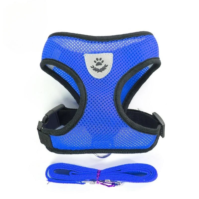 RPXBGUCKARHG Breathable Mesh Pet Harness and Leash Set — Reflective Walking Vest