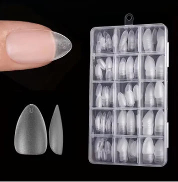 330pcs Short Almond Press-On Nails — Matte Gel Full Cover Tips, DIY Manicure Set