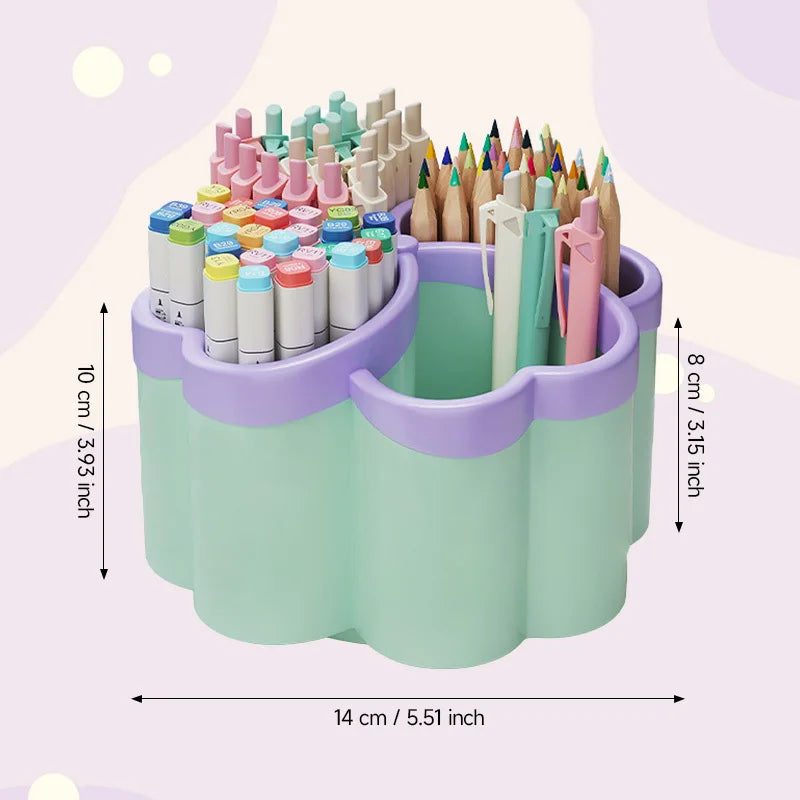 Desktop Storage Organizer — 4 Compartment Stationery Holder for Office