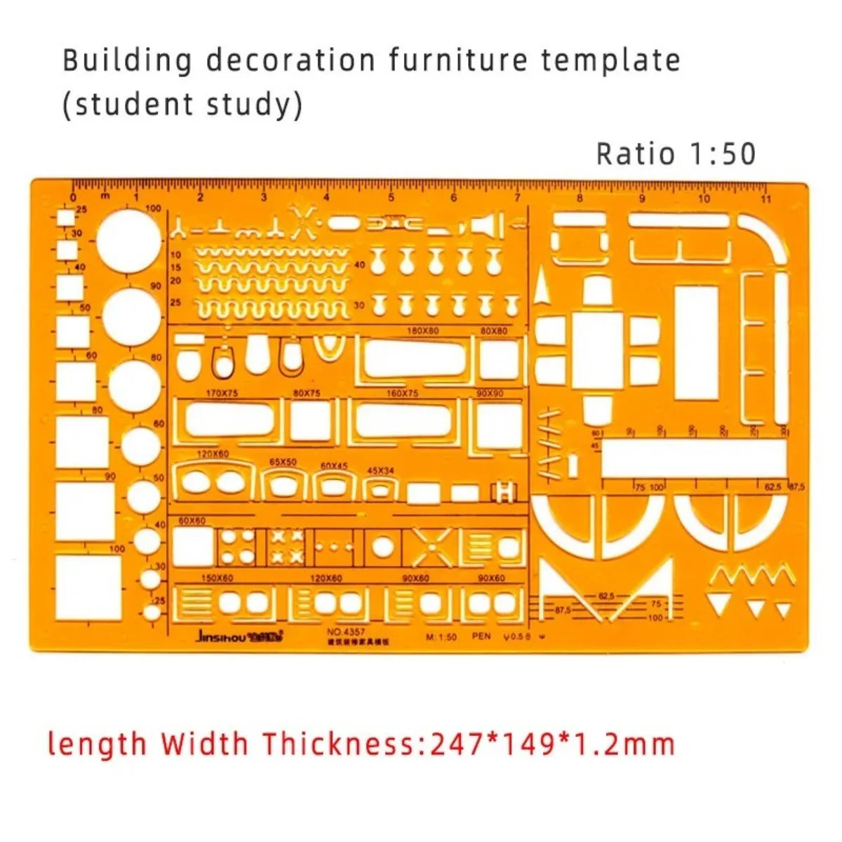 Architectural Drafting Template Set — Round and Oval Shape Rulers