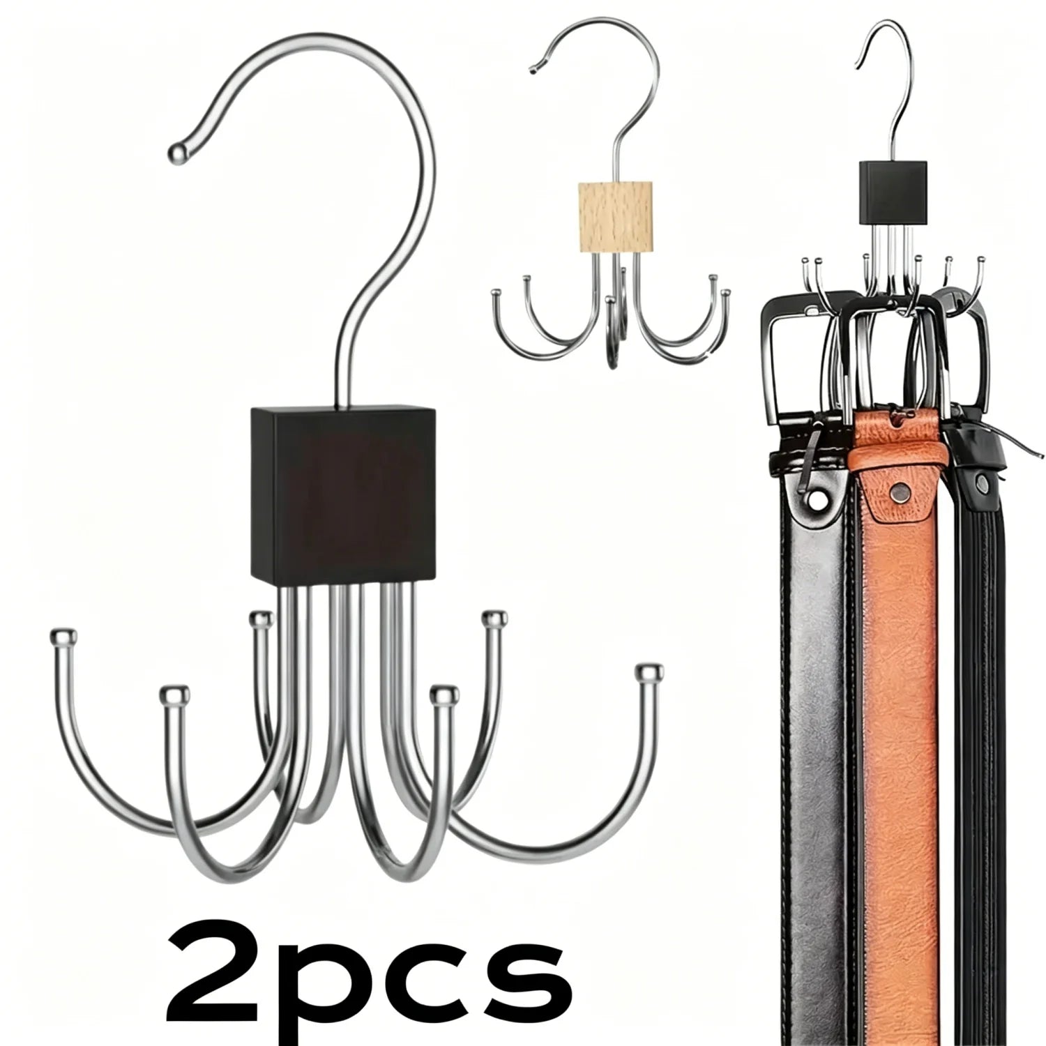 Rotating Multi Claw Hanger — Space-Saving Metal Hook Organizer