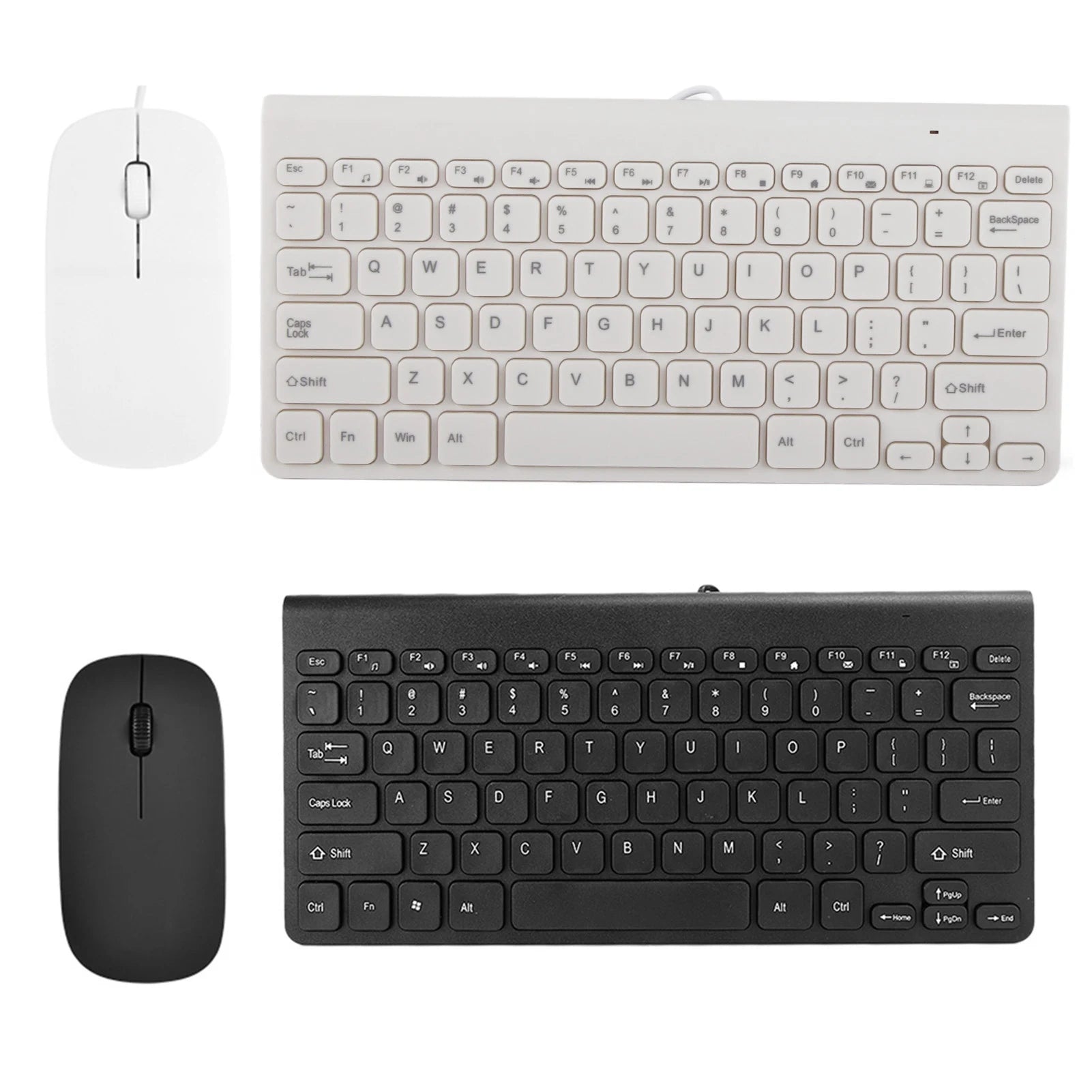 zyyini Ultra Thin Wired Keyboard and Mouse Combo — Compact USB Desktop Set