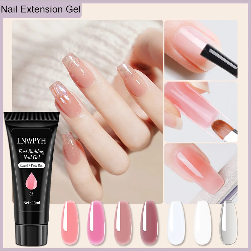 LNWPYH Poly Extension Nail Gel Kit — Professional UV LED Nail Building Set