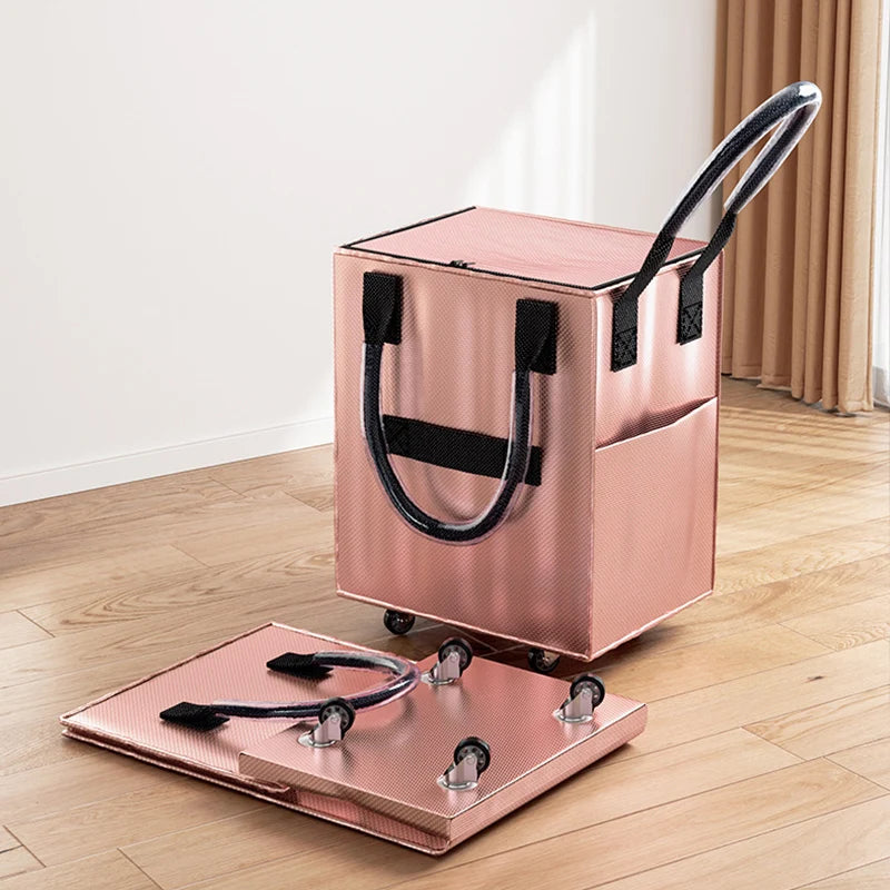 Rolling Grocery Shopping Bag — Foldable Reusable Tote with Wheels