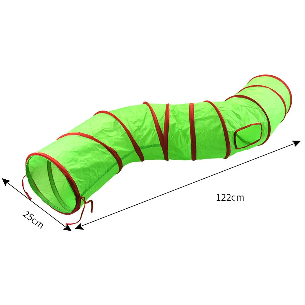 Christmas Cat Tunnel Toy — Foldable Interactive Play Tube for Kittens