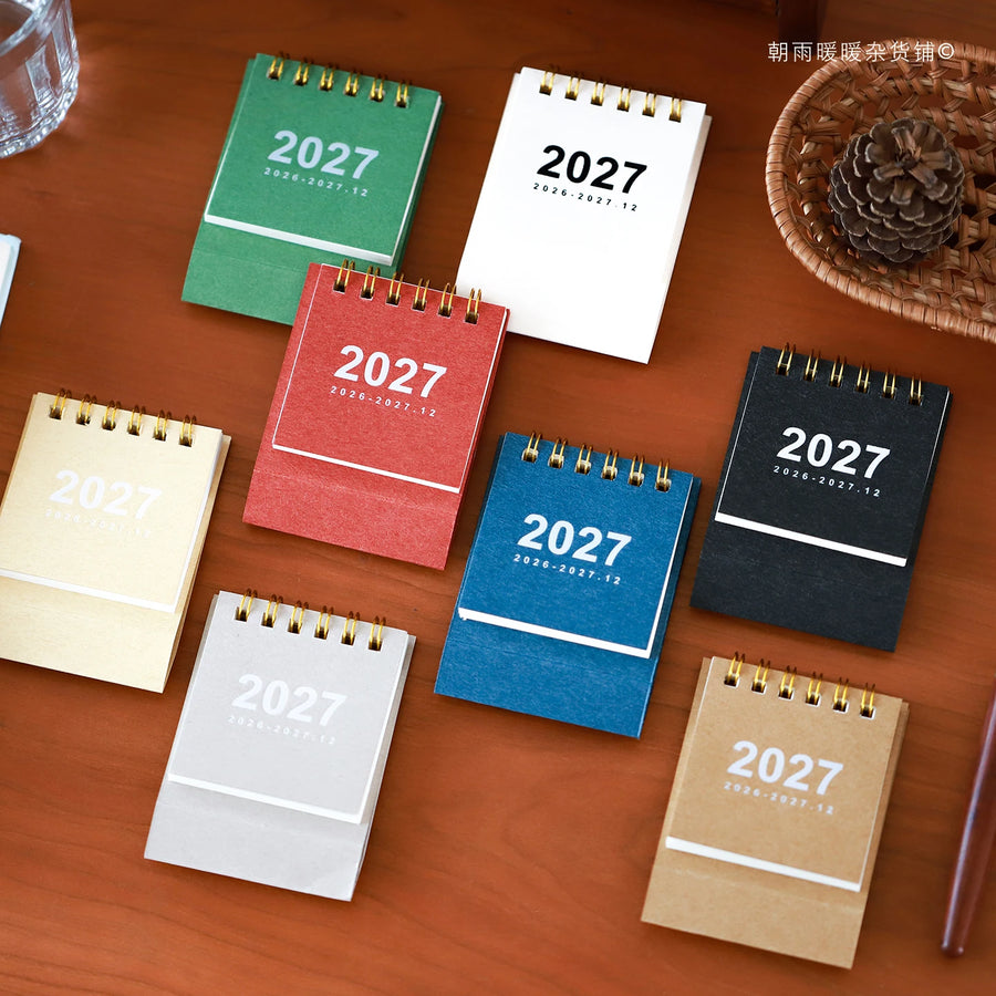 Mini Desktop Planner Calendar — Minimalist Work and Study Desk Ornament