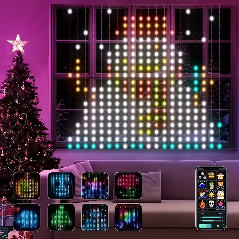 ELEGORRY LED Curtain Fairy String Lights — Waterproof Hanging Decor with Remote