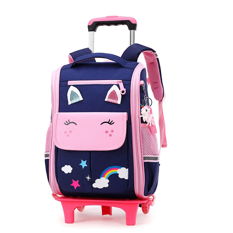 Children's Rolling School Backpack — High Capacity Wheeled Trolley Bag