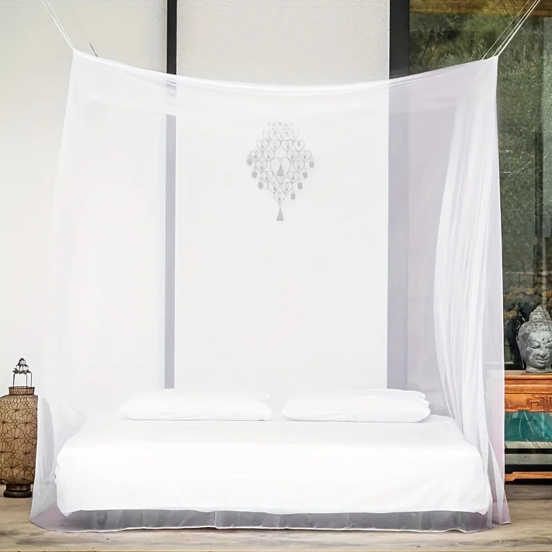 Large White Outdoor Mosquito Net — Breathable Insect Protection for Camping