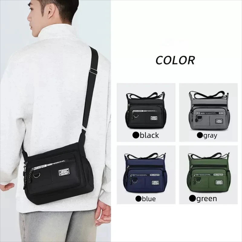 Men's Messenger Bag — Waterproof Oxford Crossbody Sling Pack
