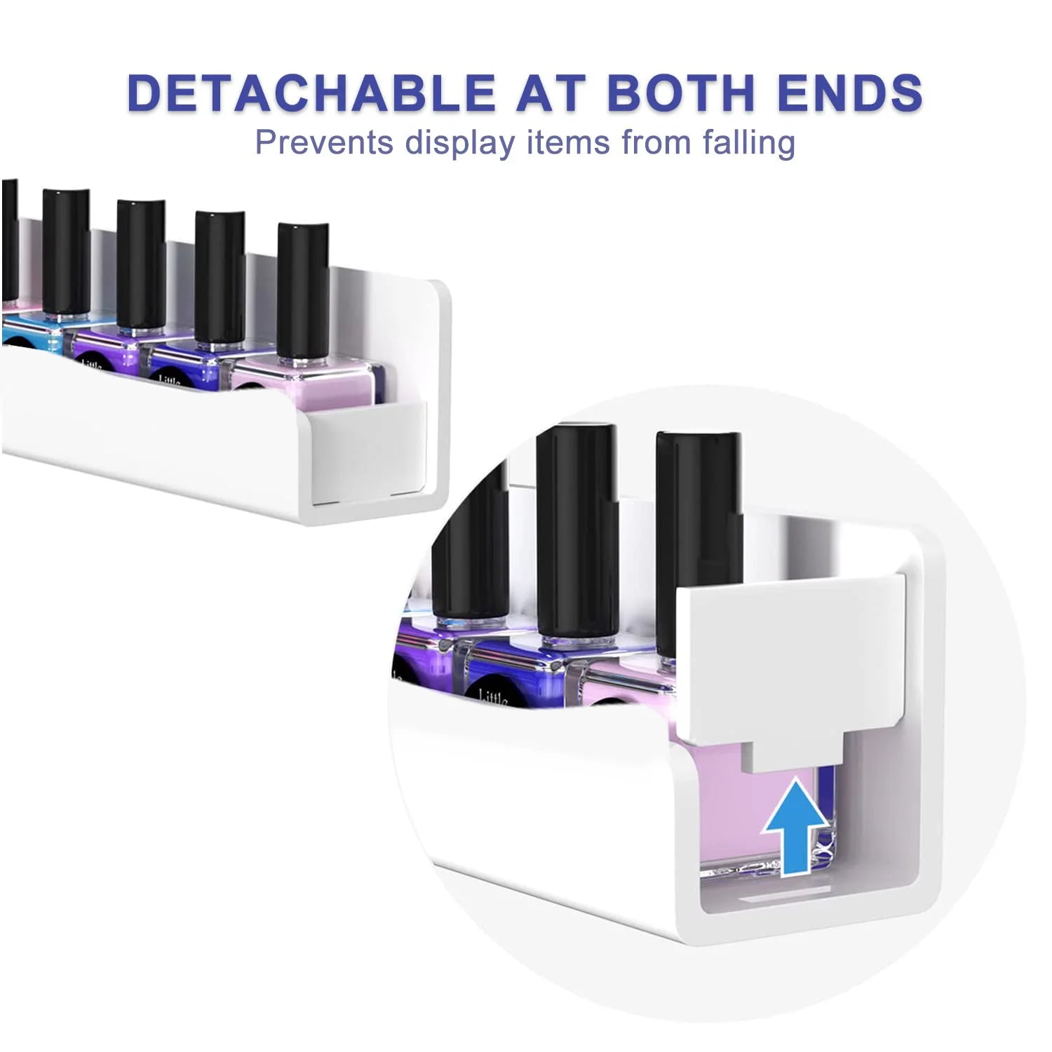 Acrylic Nail Polish Wall Rack — 4-Tier Storage Organizer, White