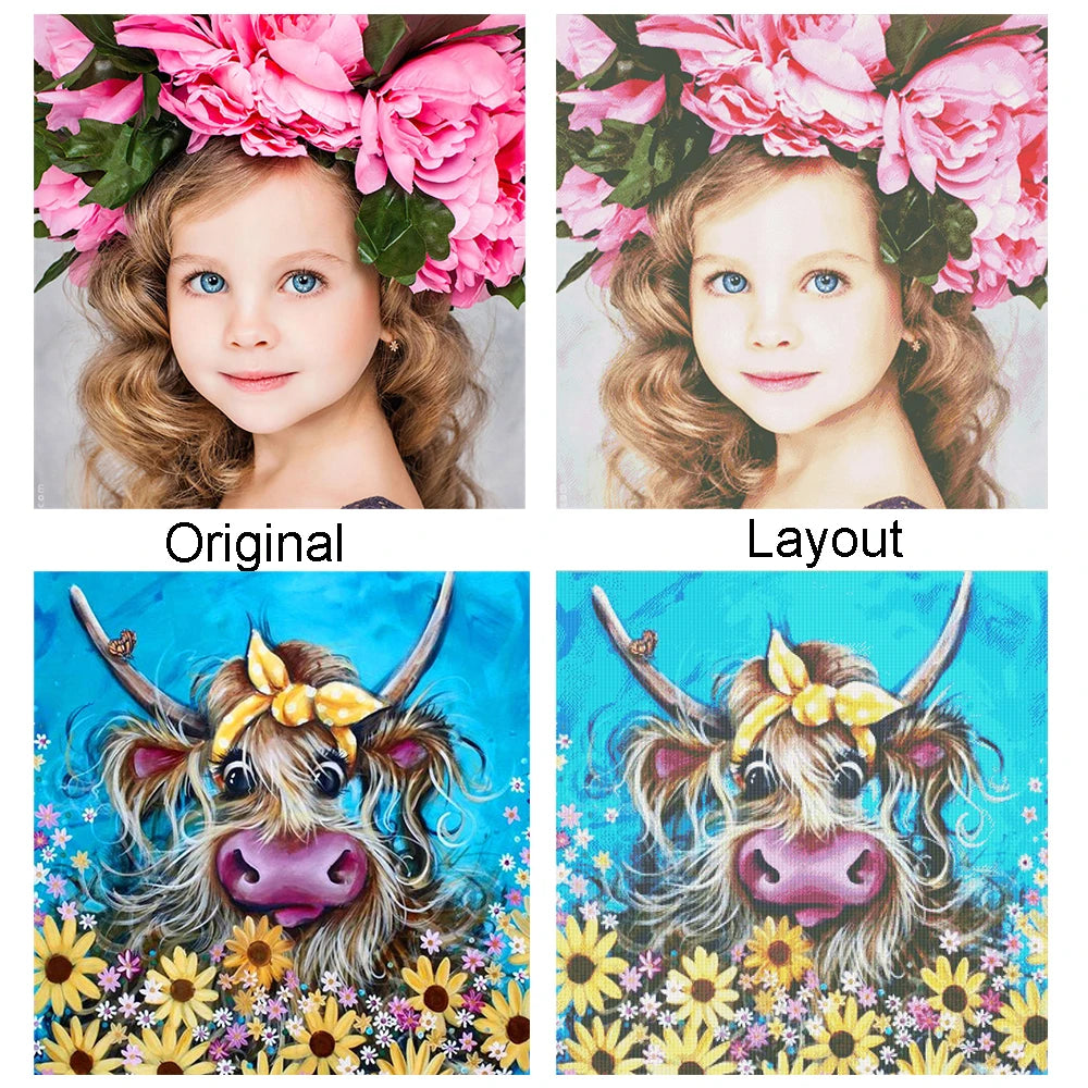 Huacan Custom Photo Cross Stitch Kit — Personalized Portrait Embroidery Set