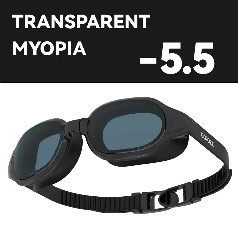 COPOZZ Prescription Swimming Goggles — Anti-Fog Diopter Eyewear for Adults