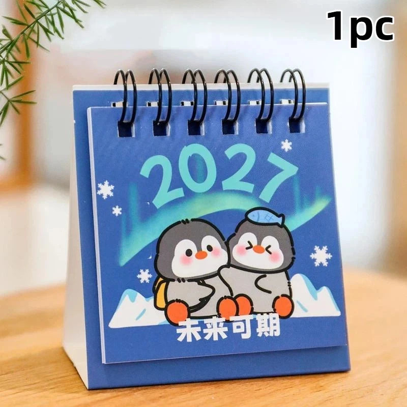 2027 Mini Desk Calendar — Portable Daily Planner for Home and Office