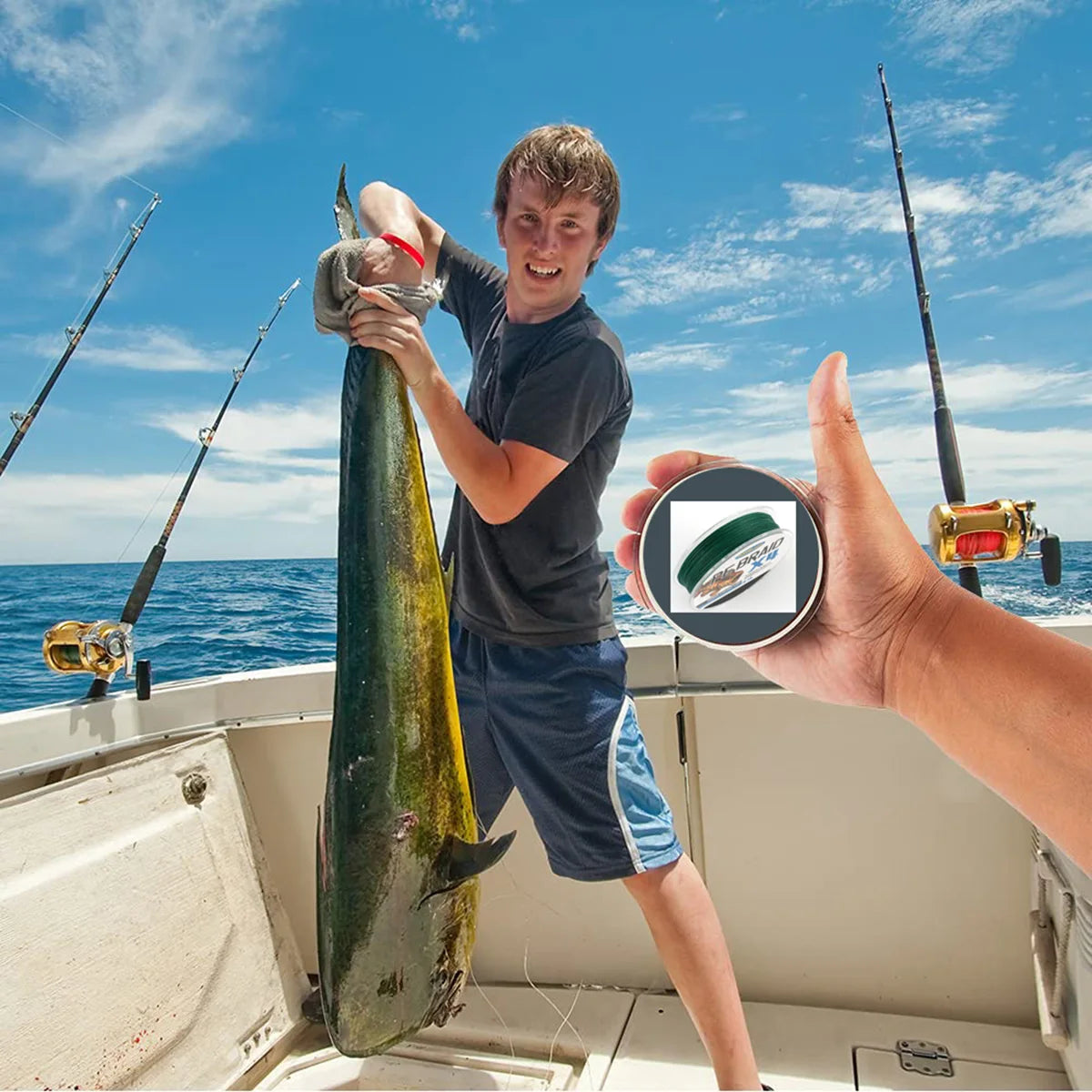 DiSeaThriving 4-Strand Braided Fishing Line — High Visibility & Abrasion Resistant
