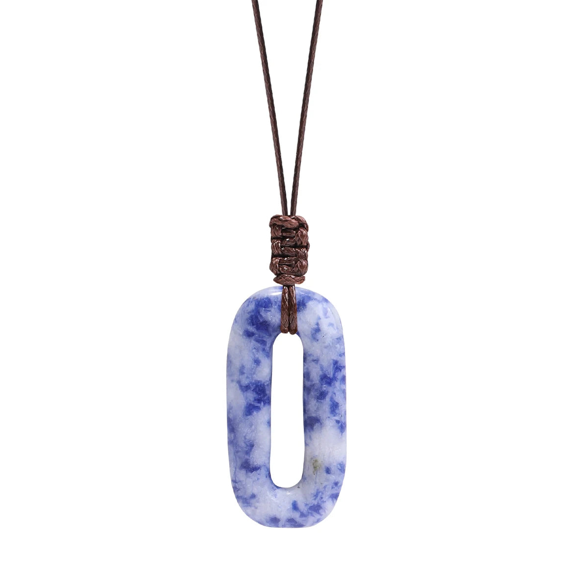 Natural Gemstone Circle Pendant — Ethnic Style Crystal Necklace