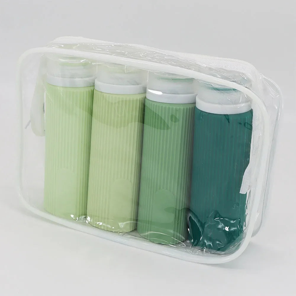 Silicone Travel Bottle Set — Leak Proof 100ml Refillable Containers