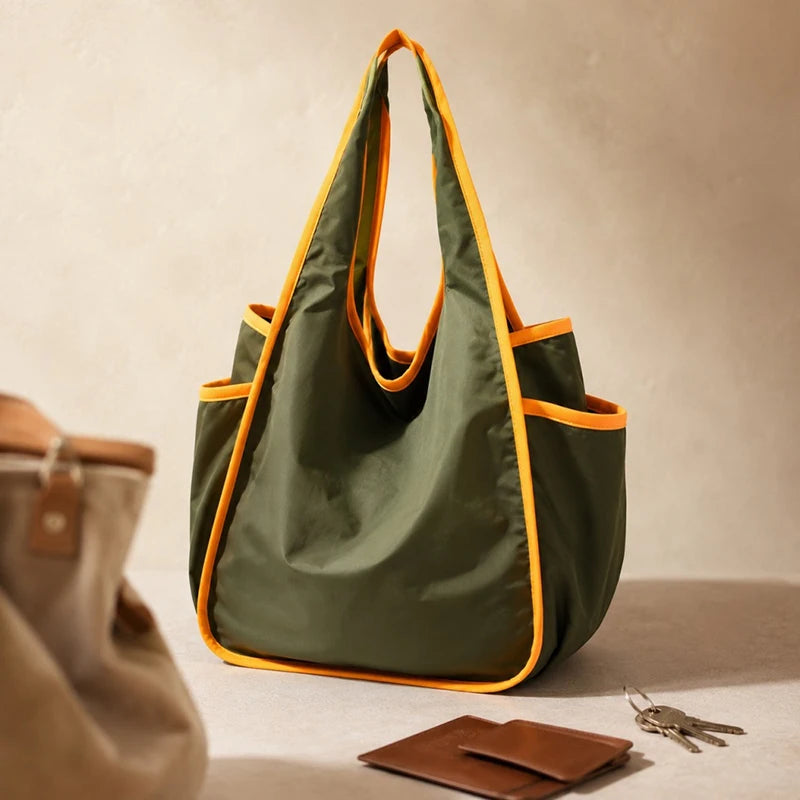 Foldable Reusable Grocery Bag — Durable Portable Tote with Wide Handles