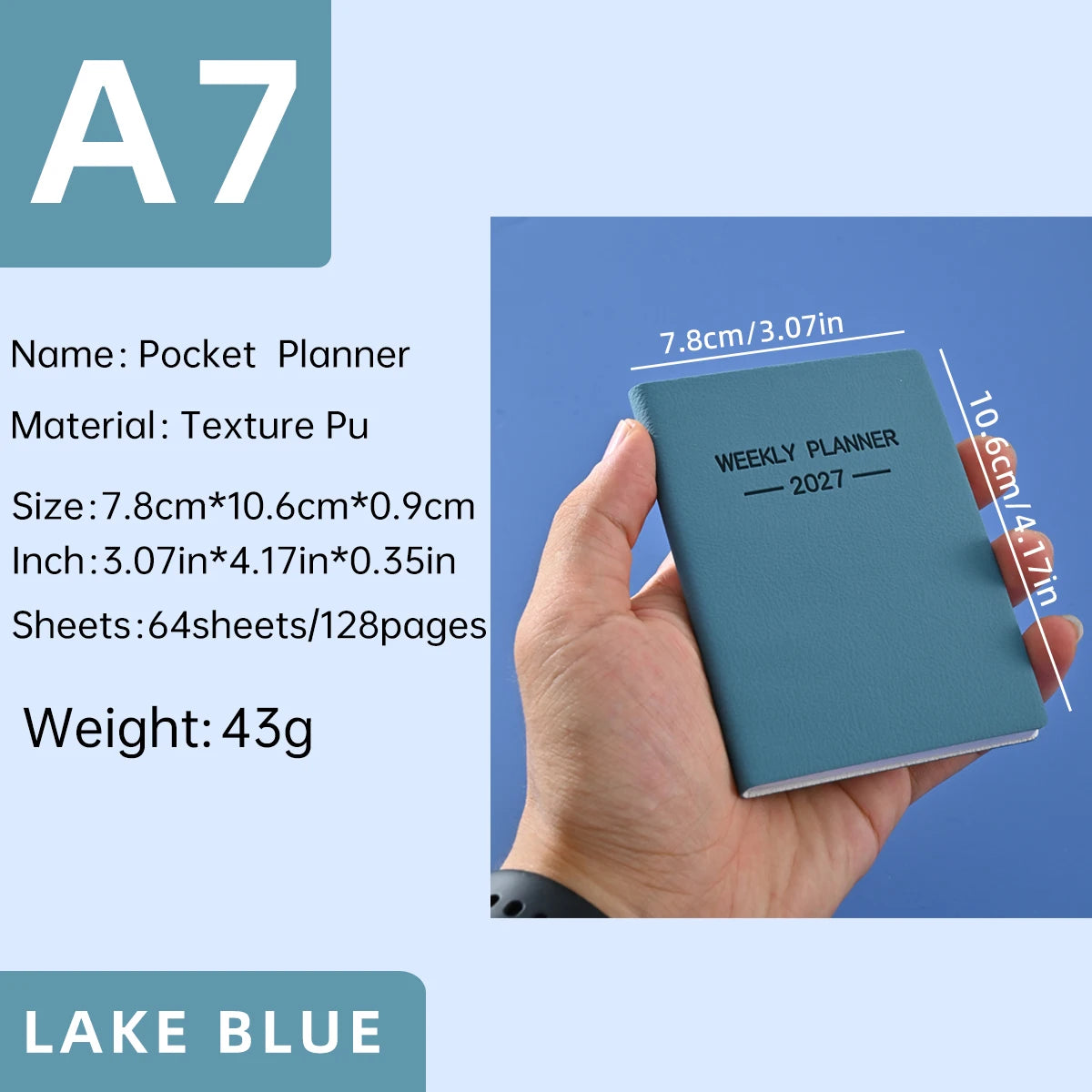 A7 Mini Weekly Planner — Minimalist Pocket Journal with Morandi Cover