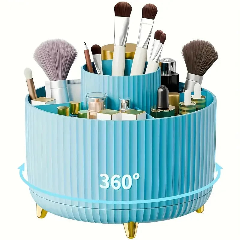 RONSLORE 360° Rotating Makeup Brush Holder — 5-Slot Desktop Organizer