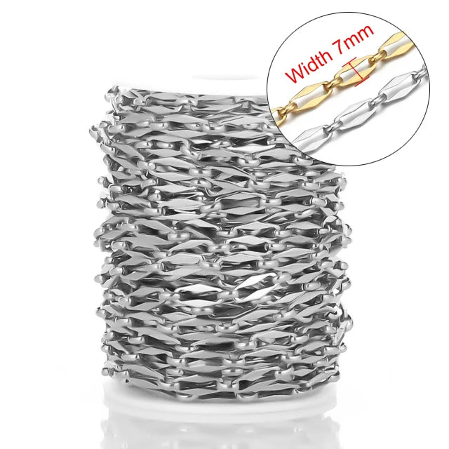 Stainless Steel Jewelry Chain — 1M Gold or Steel Link Chain for DIY Crafts