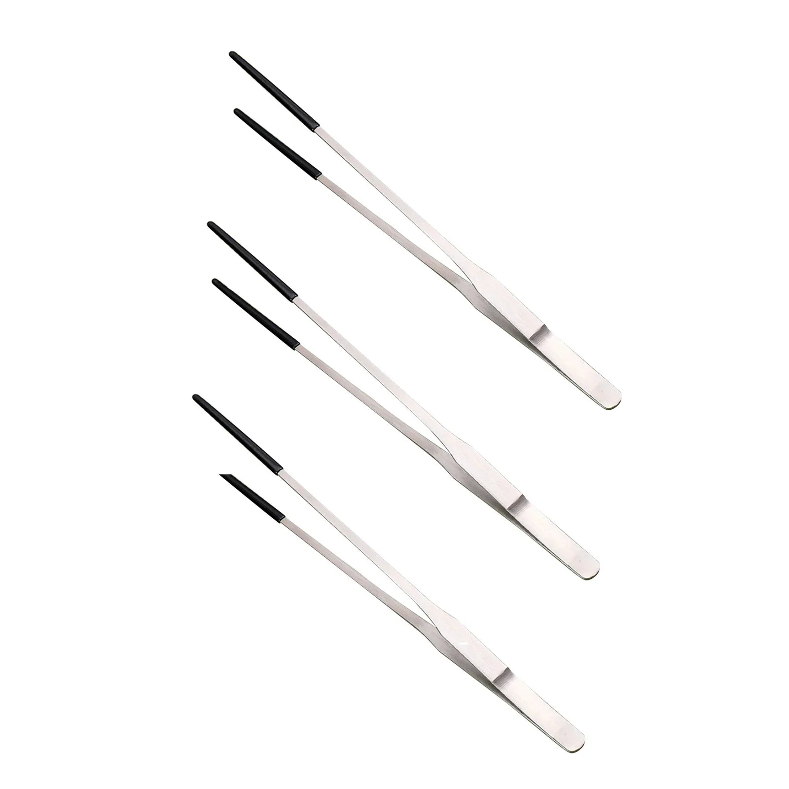 Stainless Steel Feeding Tongs — Precision Bent Tip Tweezers for Reptiles and Crafts