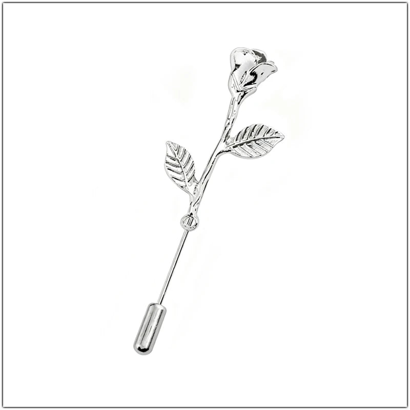 SHEEGIOR Metal Rose Flower Brooch — Elegant Lapel Pin for Jackets and Scarves