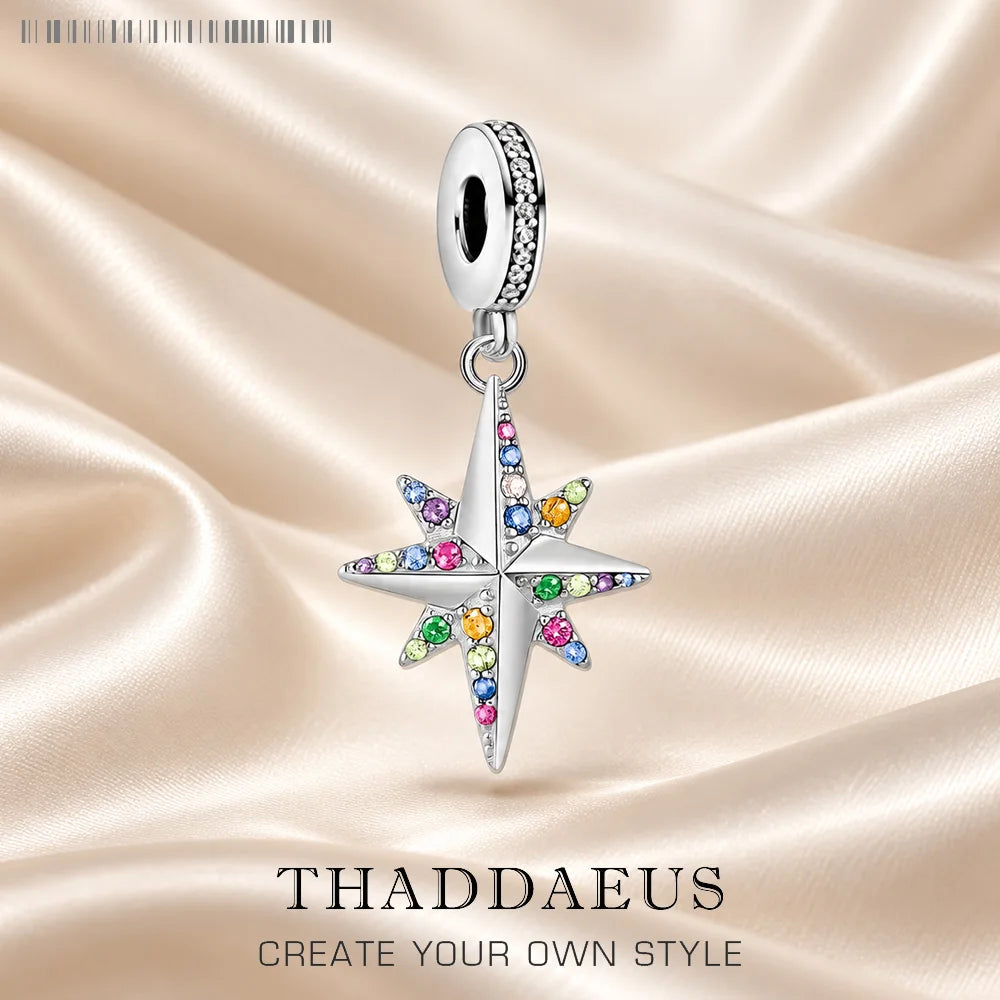 Thaddaeus Star Dangle Charm Pendant — 925 Sterling Silver Bohemia Jewelry