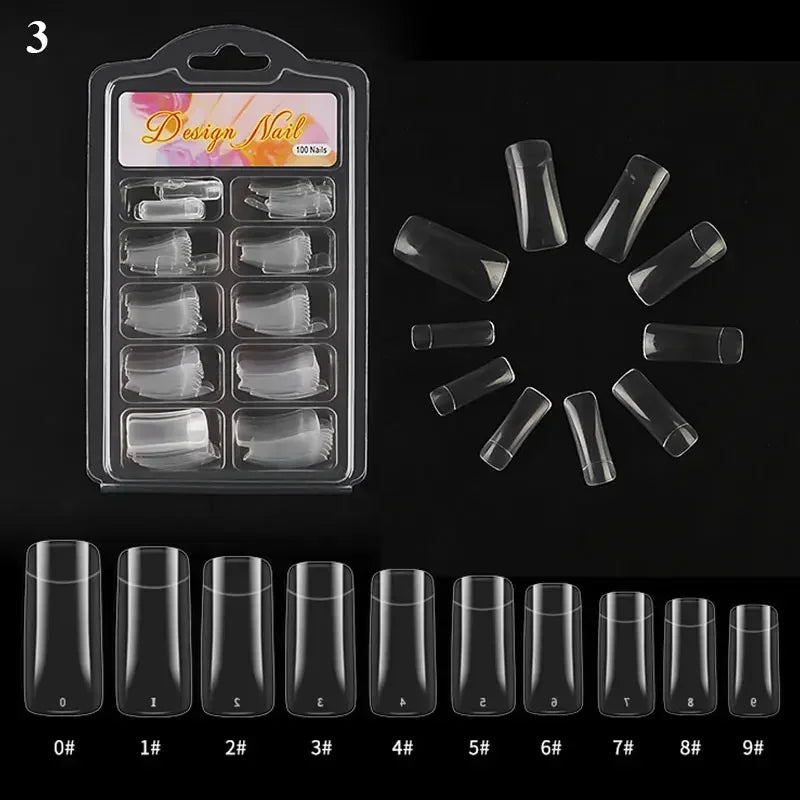 Natural Transparent Seamless Fake Nails — Full Coverage False Nail Tips