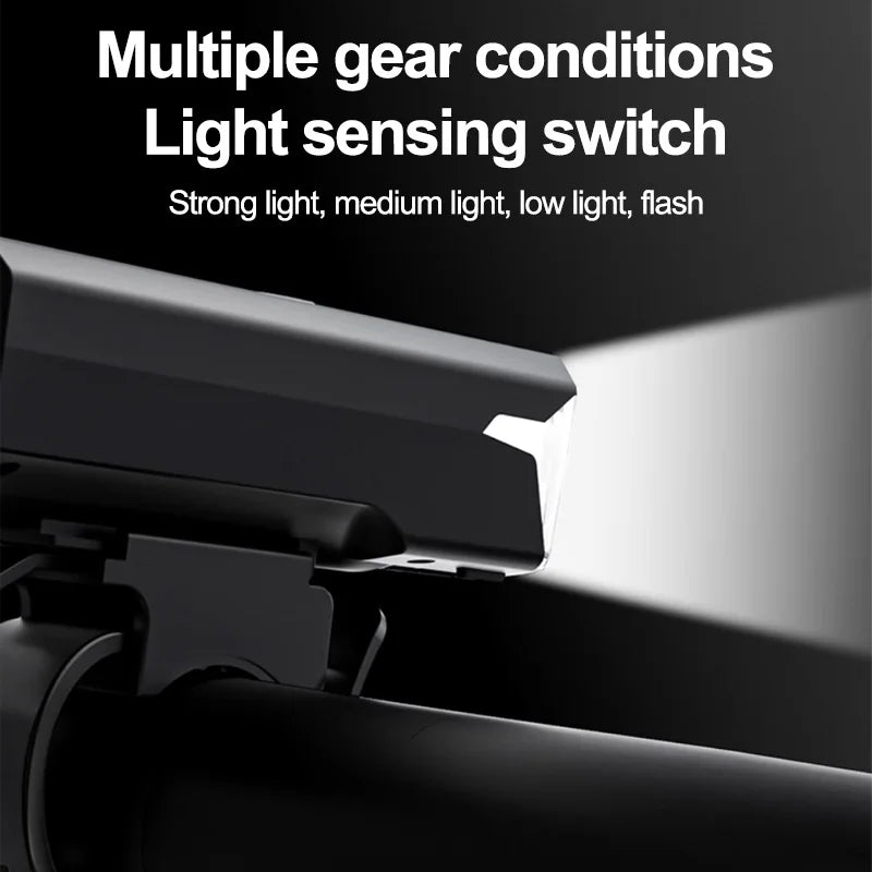 USB Rechargeable Bike Light — Auto Sensing LED Headlight for Night Riding