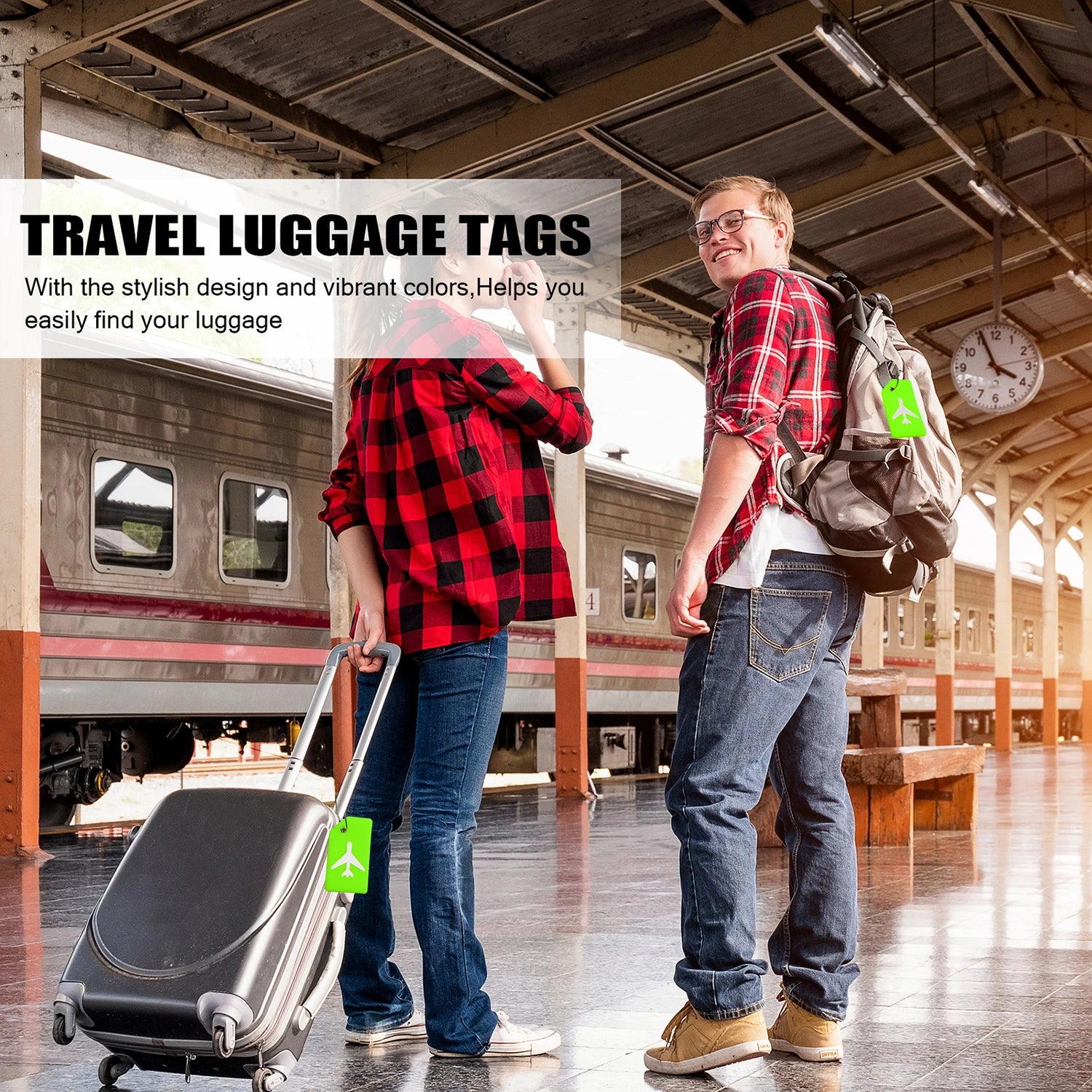 Silicone Luggage Tags with ID Card — Durable Travel Identification Set