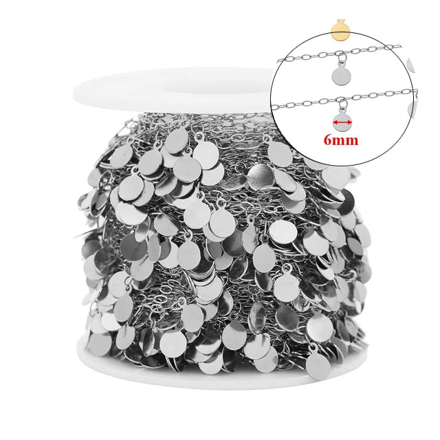 Stainless Steel Jewelry Chain — 1M Gold or Steel Link Chain for DIY Crafts
