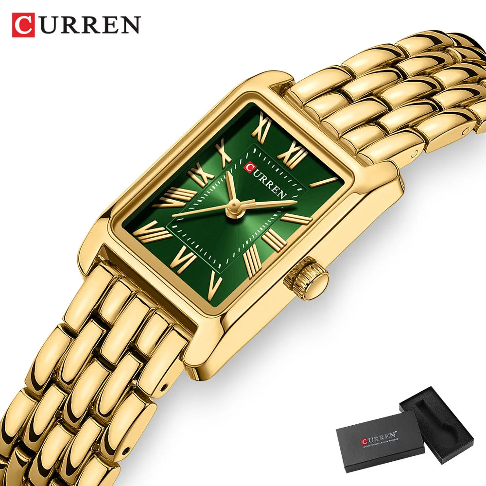 Curren Luxury Rectangle Women's Watch — Elegant Stainless Steel Bracelet