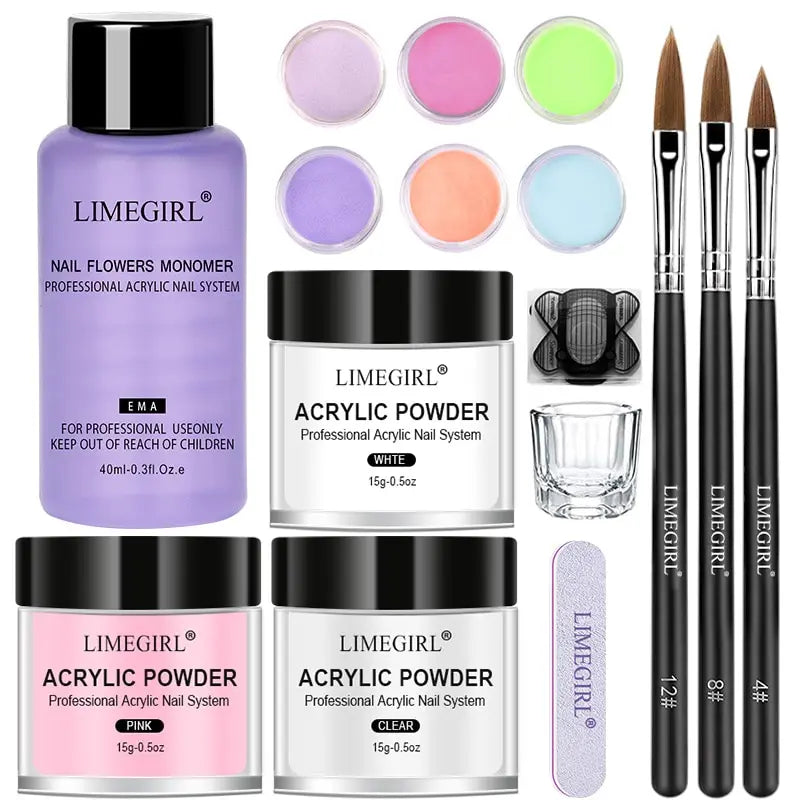 Limegirl Acrylic Nail Kit — Professional Extension & 3D Design Set