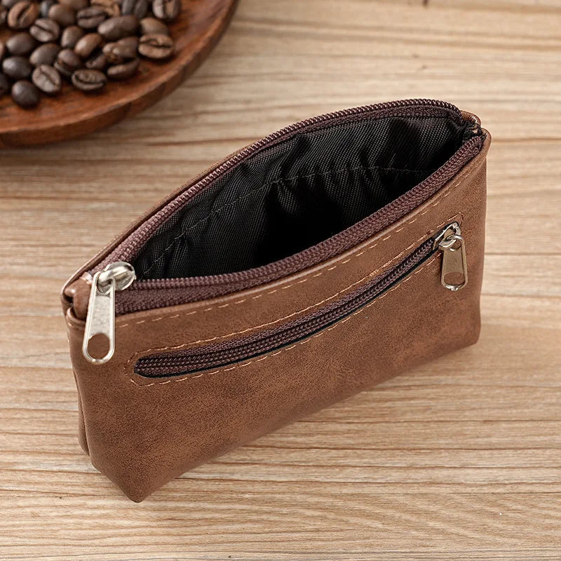 eTya Leather Coin Purse — Compact Zipper Wallet for Men and Women