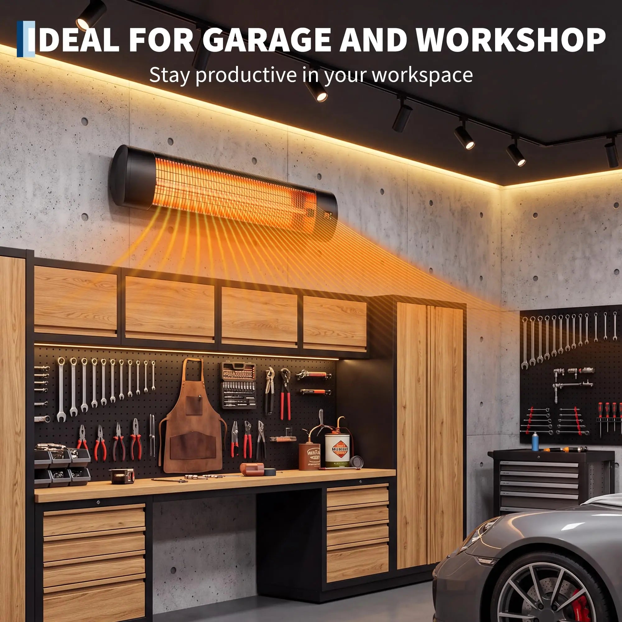 HiMISS 1500W Carbon Fiber Infrared Patio Heater — Wall Mount Electric Warmth