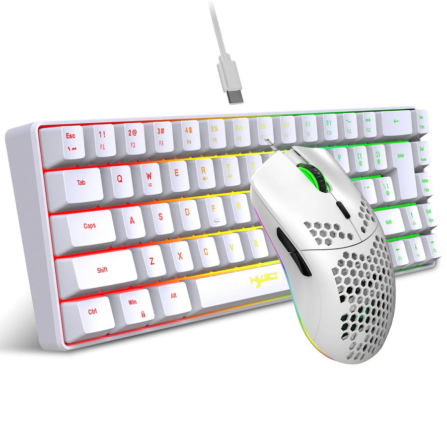 olevo Wired RGB Gaming Keyboard and Mouse Combo — Compact 68-Key Set