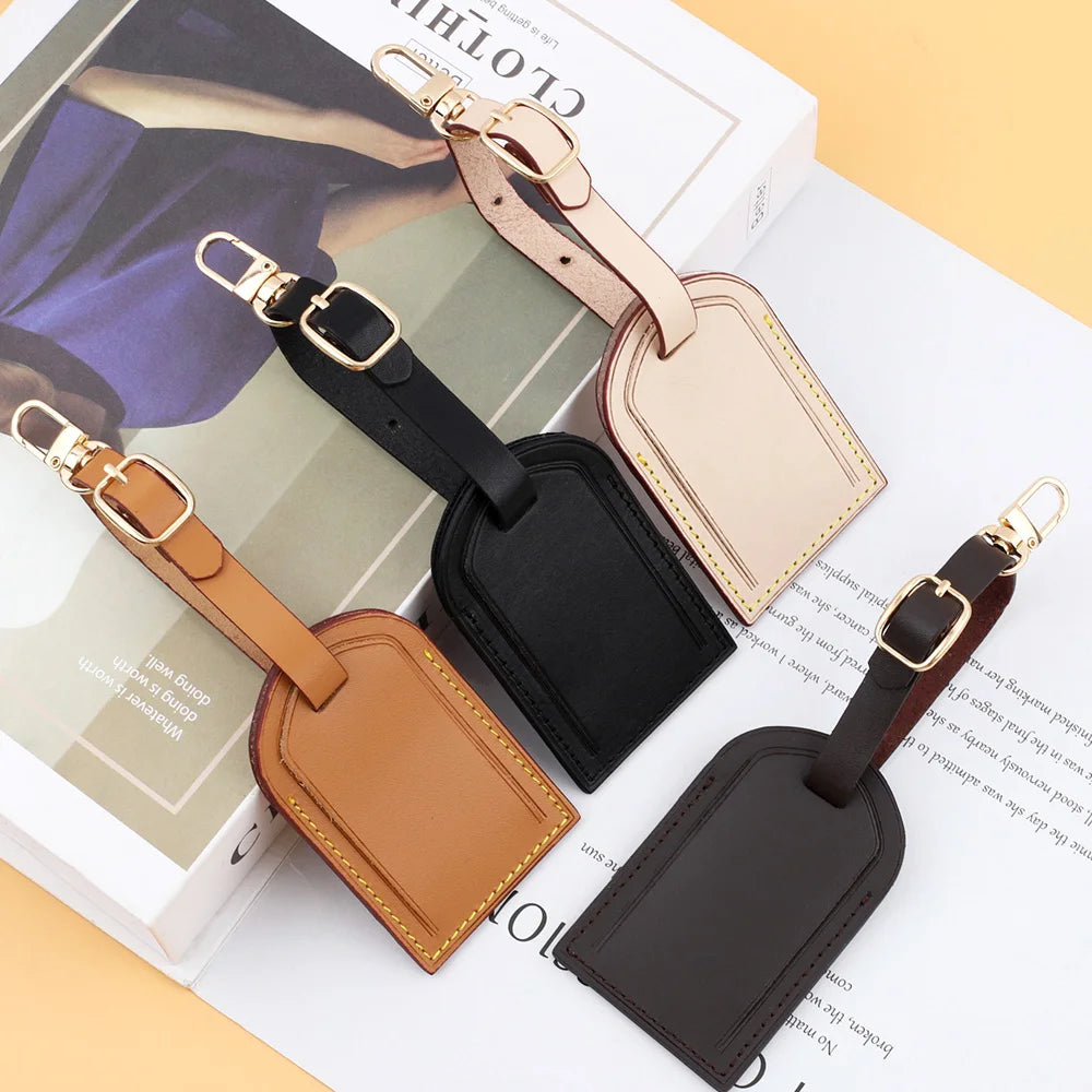Genuine Leather Luggage Tag — Durable Travel Accessory for Suitcases and Bags