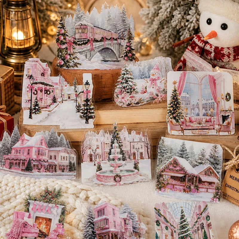 Christmas Atmosphere Stickers — 15pc DIY Scrapbook & Journal Supplies