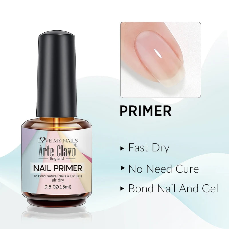 Arte Clavo Nail Prep Primer — Fast Air Dry Base Coat for Natural Nails