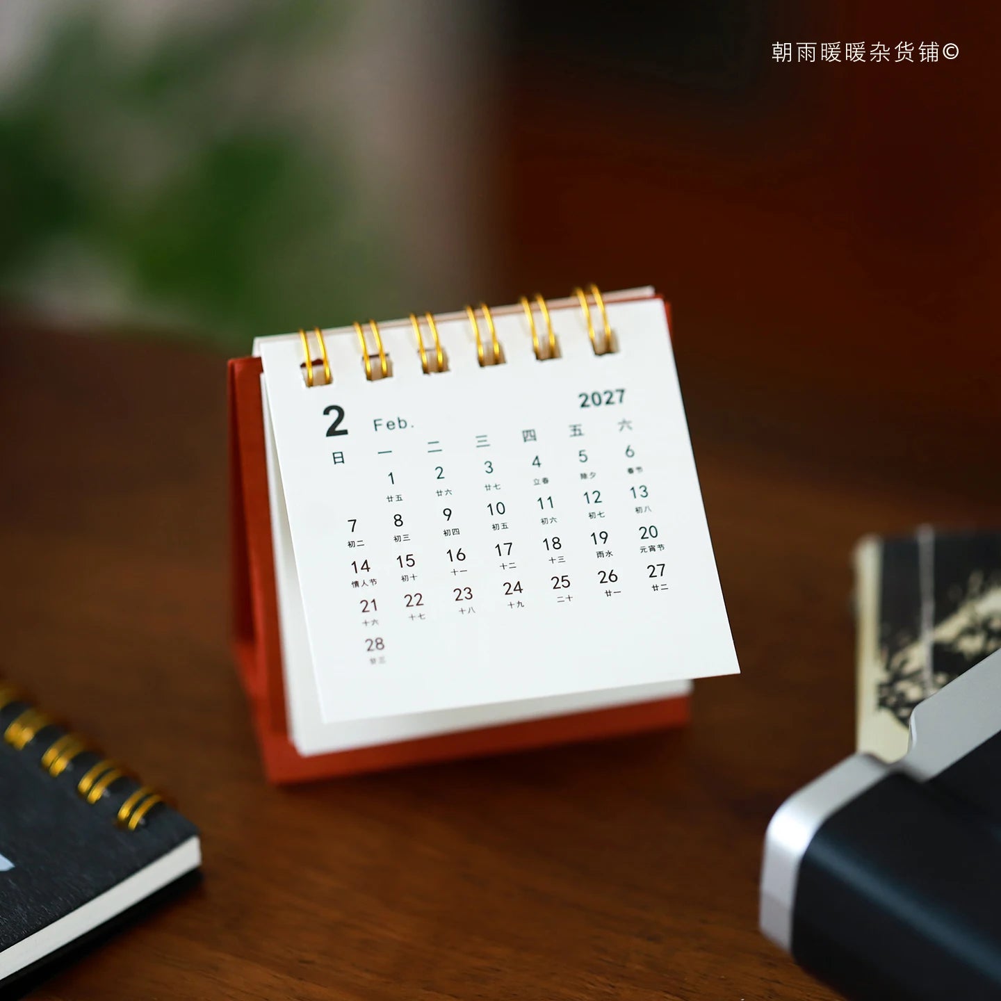 Mini Desktop Planner Calendar — Minimalist Work and Study Desk Ornament