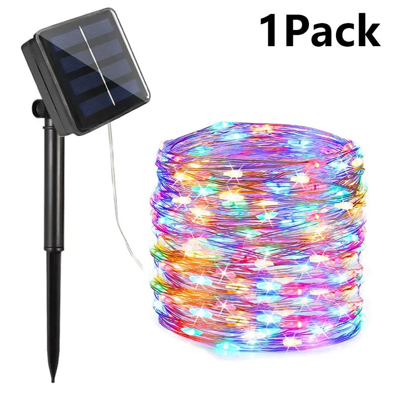 OKAL RED EAST Solar LED String Lights — Waterproof Fairy Lights for Garden & Patio