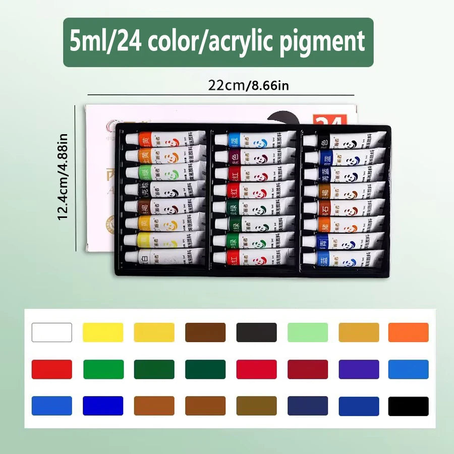 Vibrant Acrylic Paint Set — Waterproof Pigmented Colors for DIY Crafts