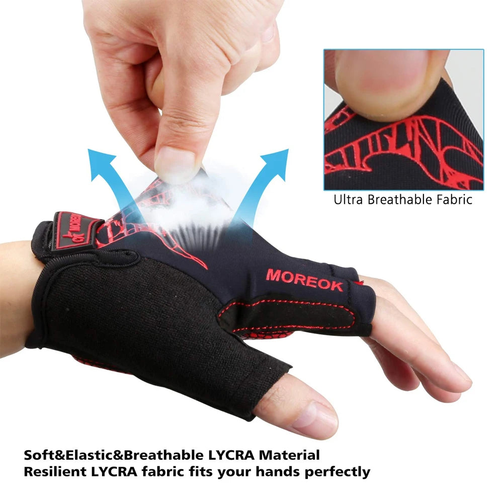 Padded Half Finger Cycling Gloves — Shock-Absorbing Mountain Bike Gear