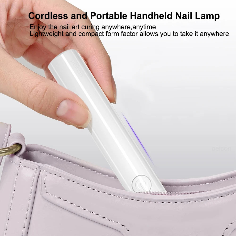 peicon Mini UV LED Nail Lamp — Portable Rechargeable Gel Nail Dryer